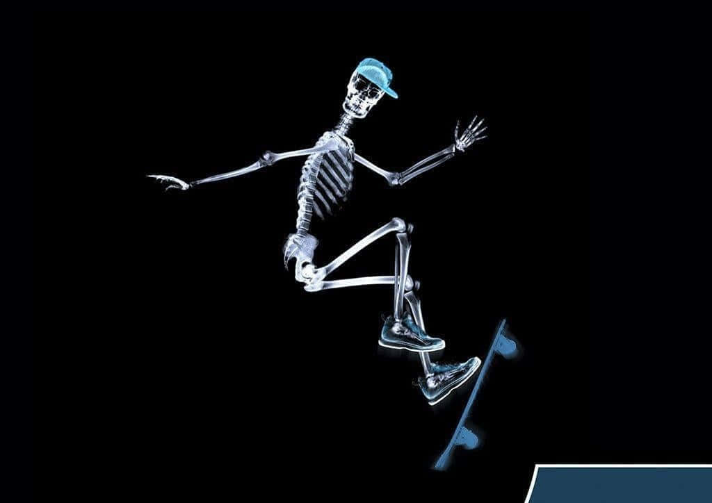 Skelet,som Skateboarder - Hd Tapet