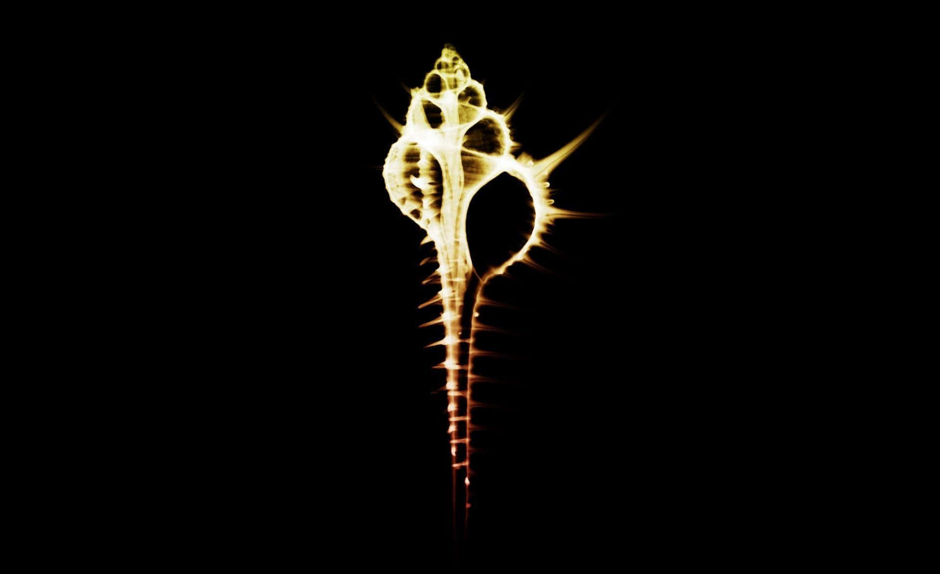 A Golden Sword With A Black Background