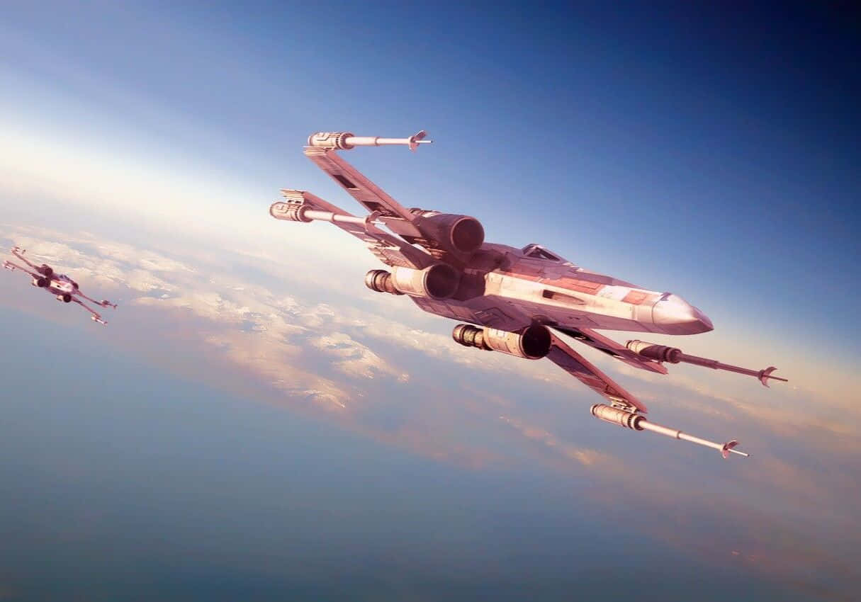 Conquer the skies with an X-Wing Fighter Wallpaper