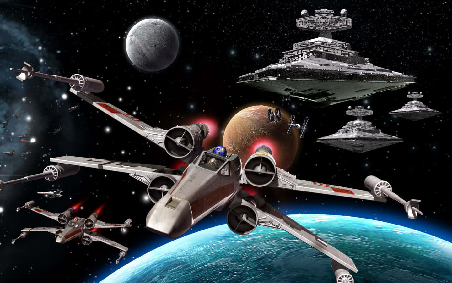 Feel the Thrill of Flying an X-Wing Fighter Wallpaper