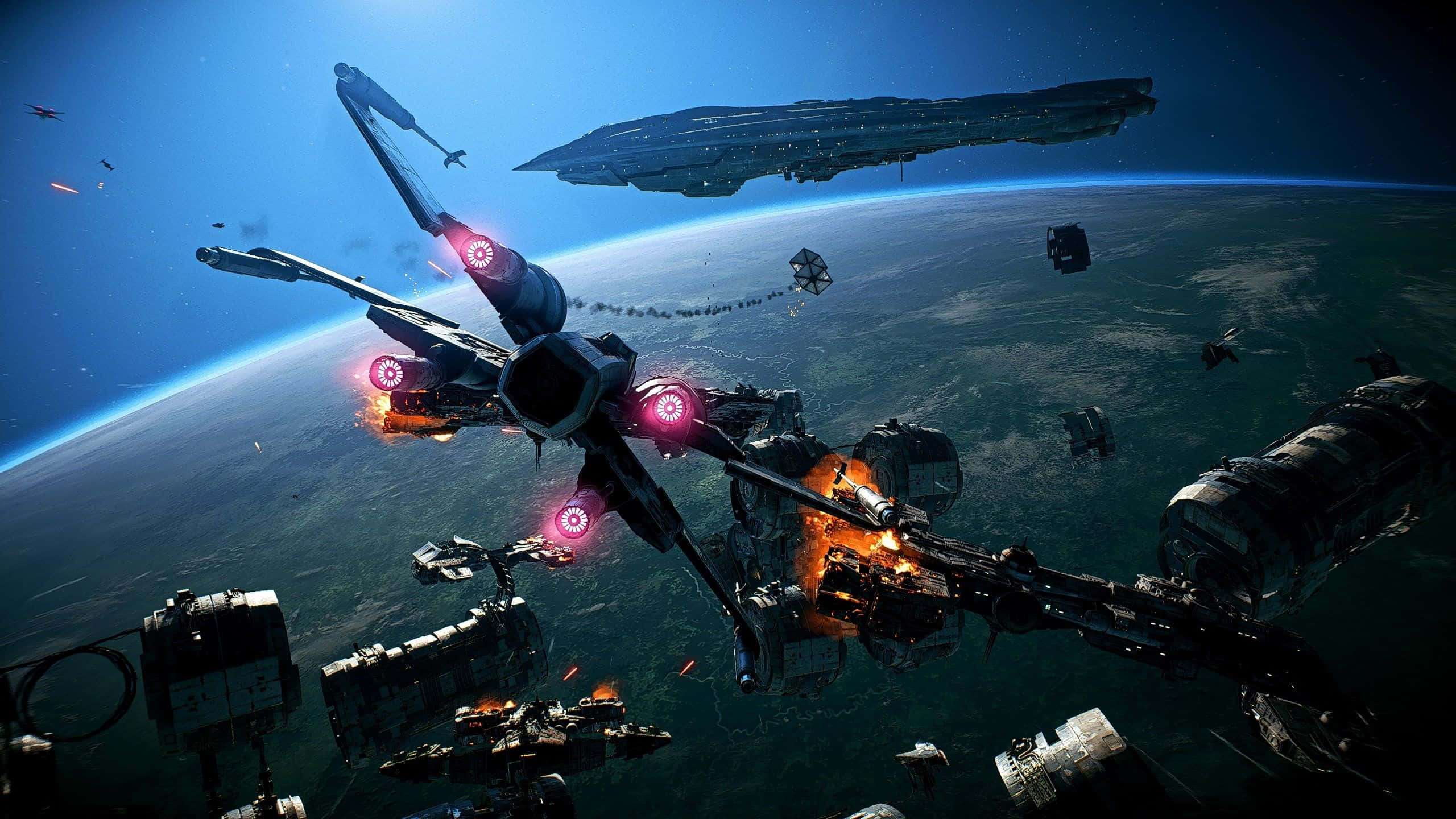 X-wing Fighter ready for takeoff Wallpaper