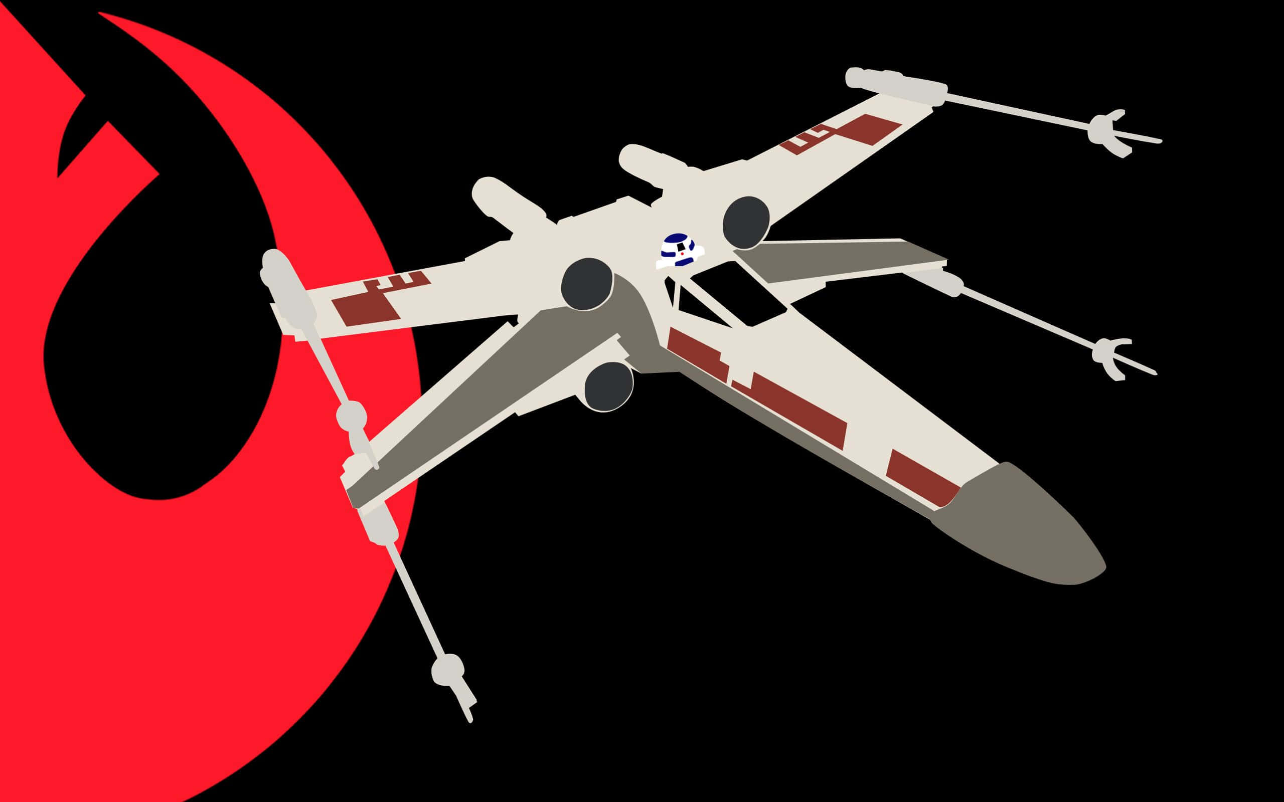 The iconic X-Wing Fighter soars through the sky Wallpaper