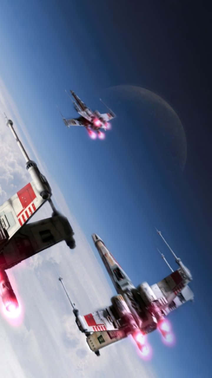 An X-Wing Fighter Soaring Through Space Wallpaper