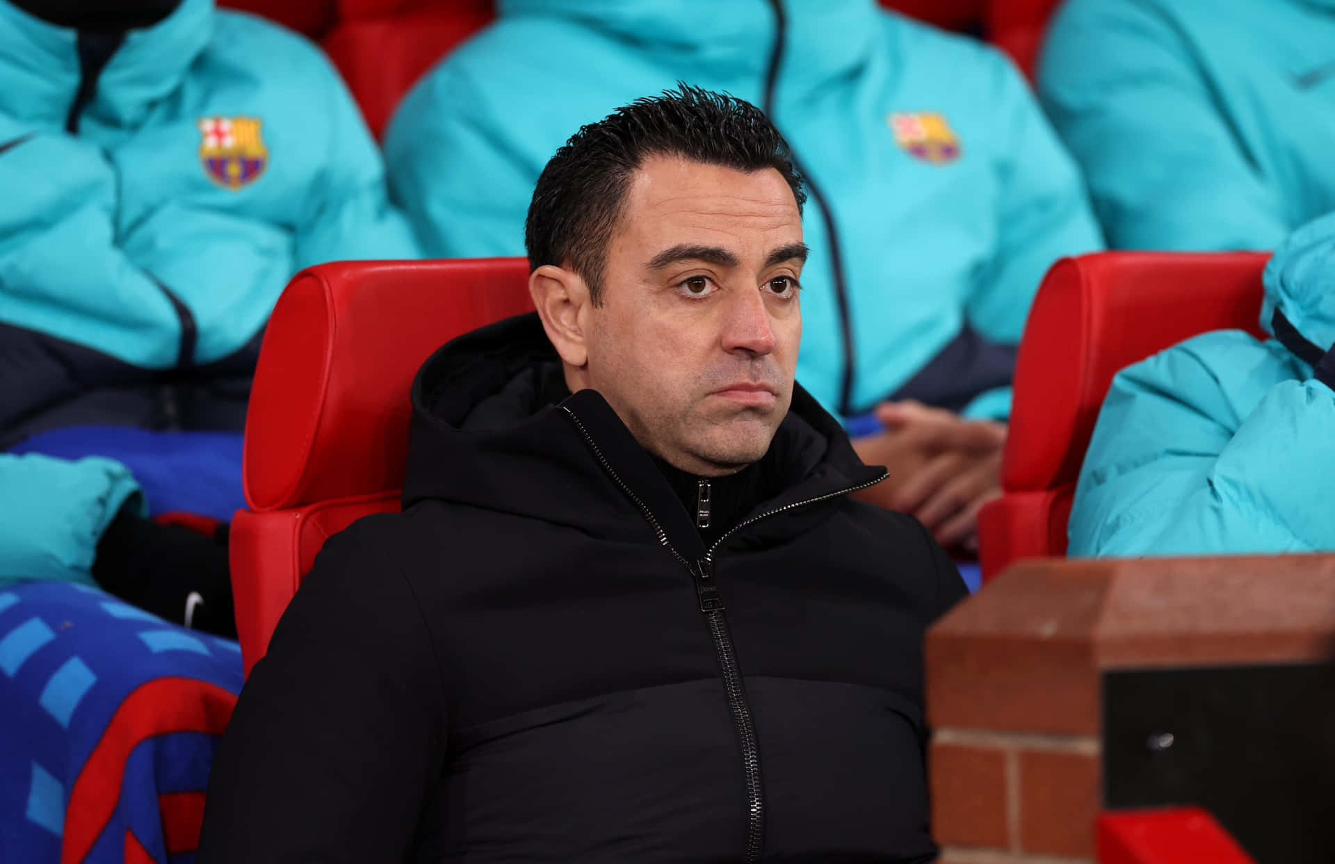 Xavi Hernandez Concentrated During Match Wallpaper