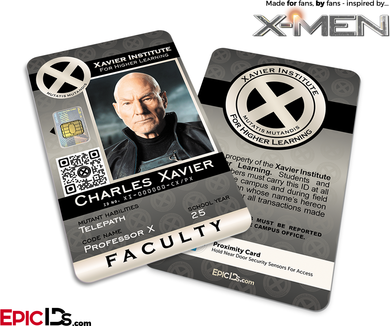 Xavier Institute Faculty I D Card Charles Xavier PNG