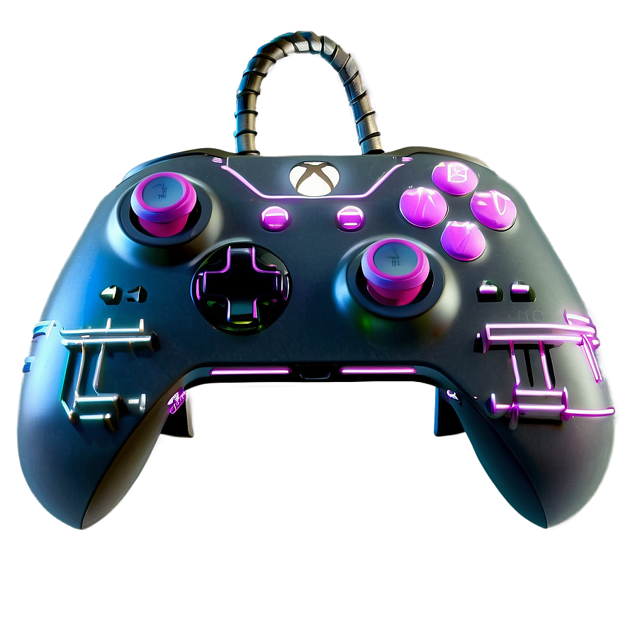 Xbox Controller Cyberpunk Edition Png 05252024 PNG