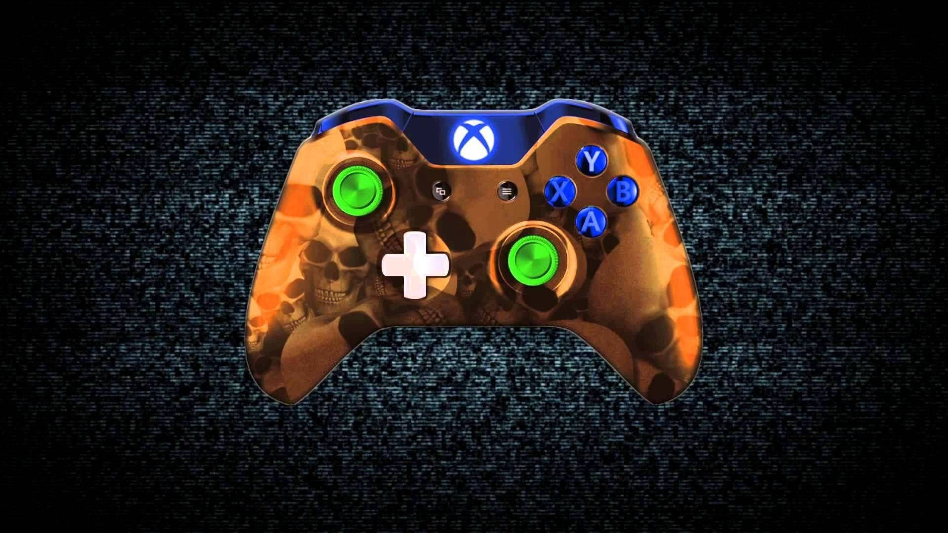 An Xbox One Console with Controllers Connected Wallpaper
