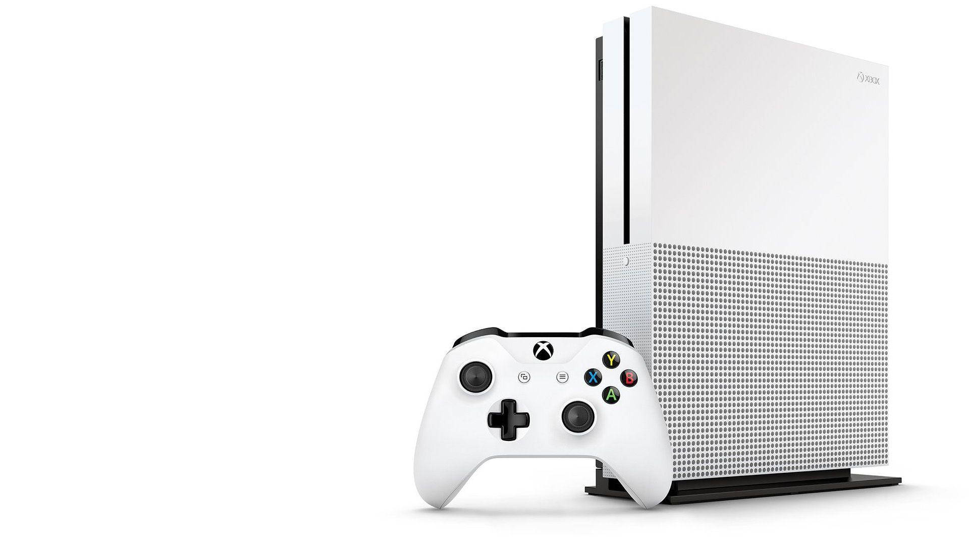 Xbox One X hvid controller og konsol bundle HD Tori tapet. Wallpaper