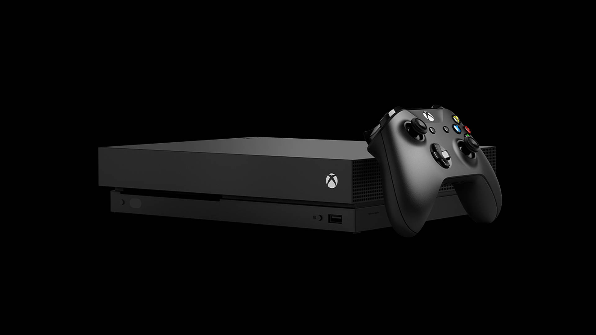 Unaconsole Xbox One Nera Con Un Controller Sfondo