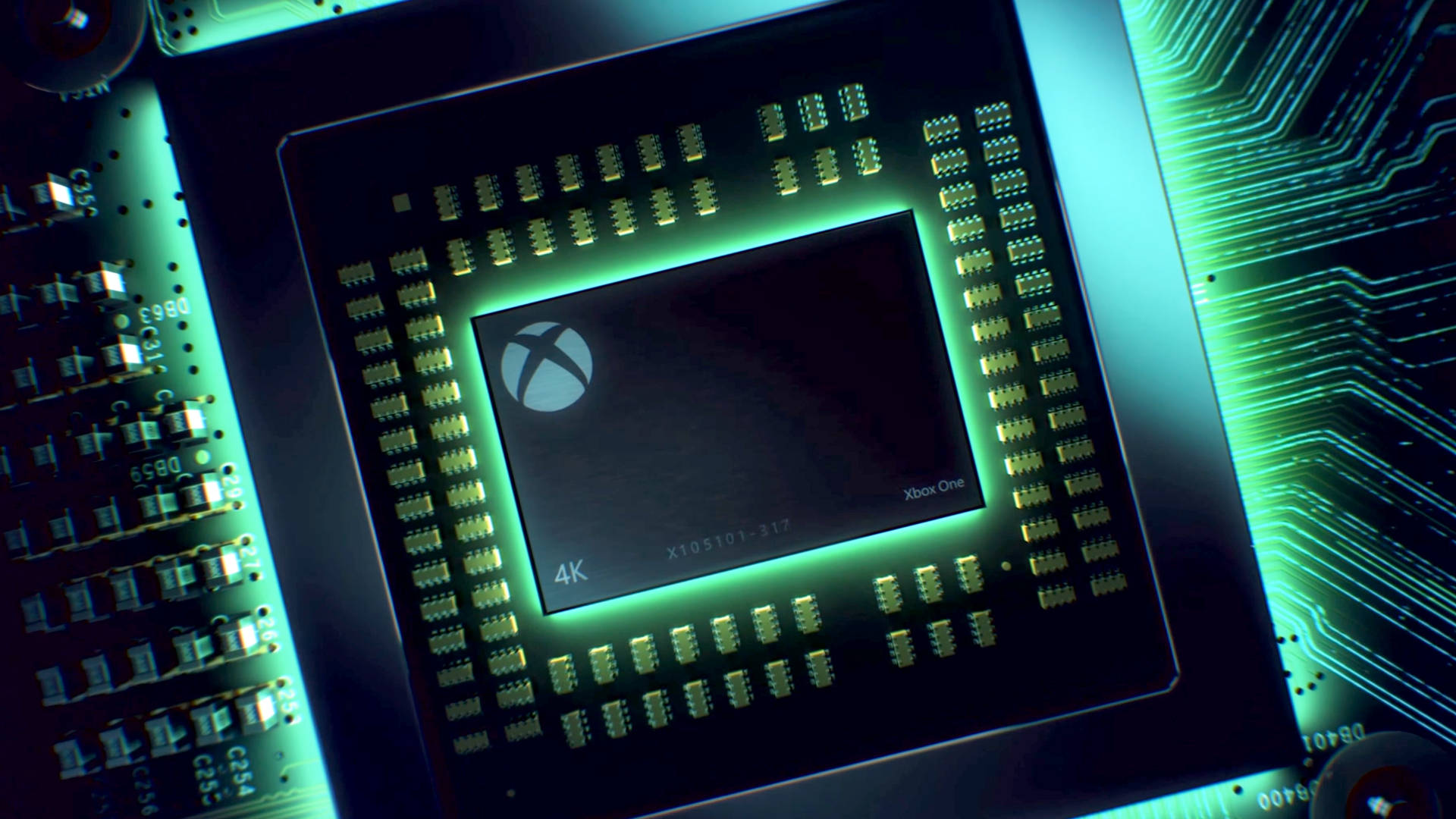 Unacpu Xbox One Con Una Luce Verde Su Di Essa Sfondo