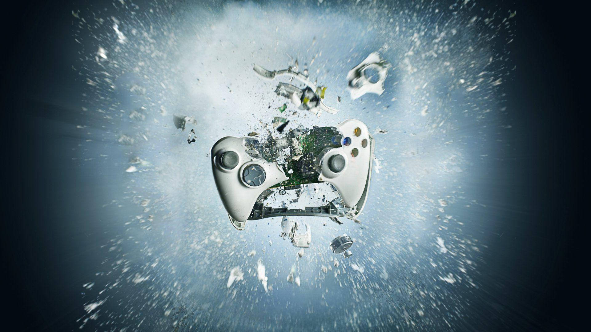 Xbox One X Controller Explosion Wallpaper