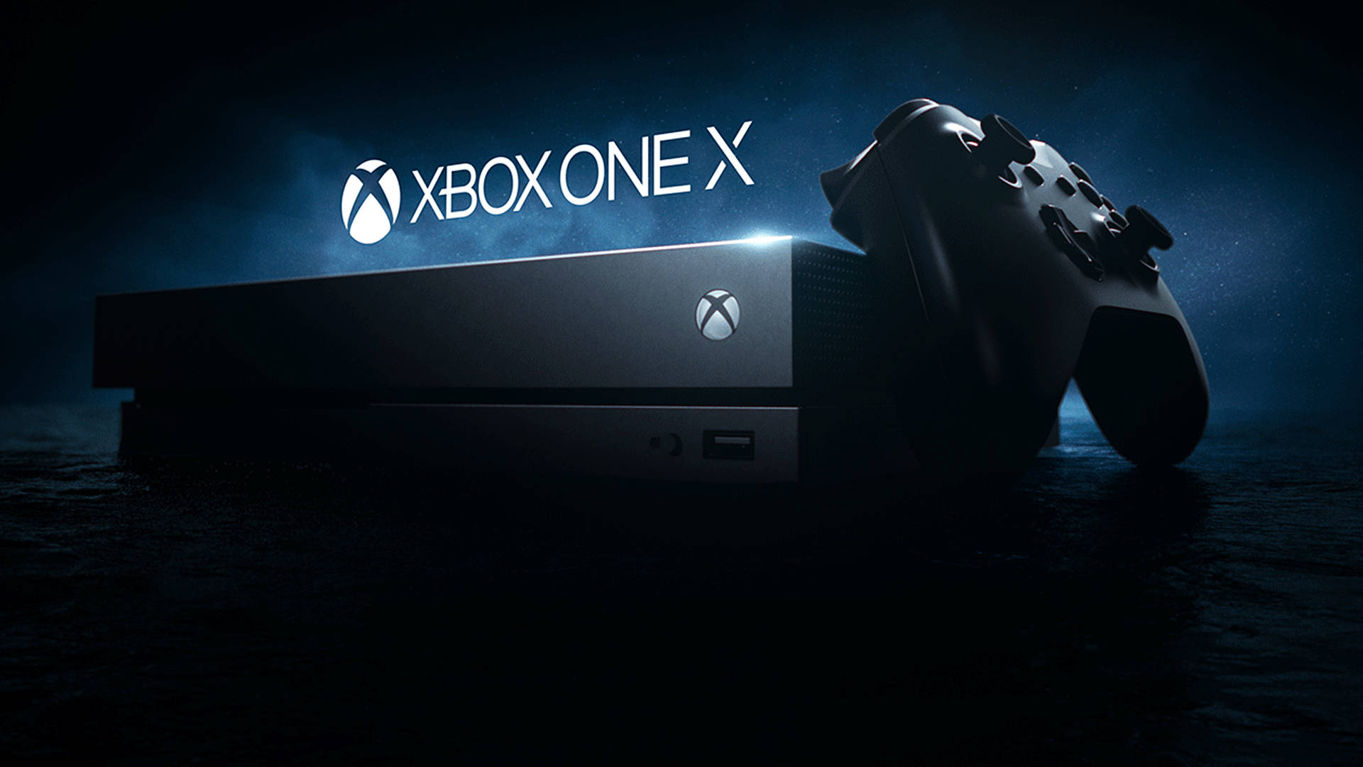 Xbox One X Spil Konsol og Controller Exploderet Visning Tapet Wallpaper