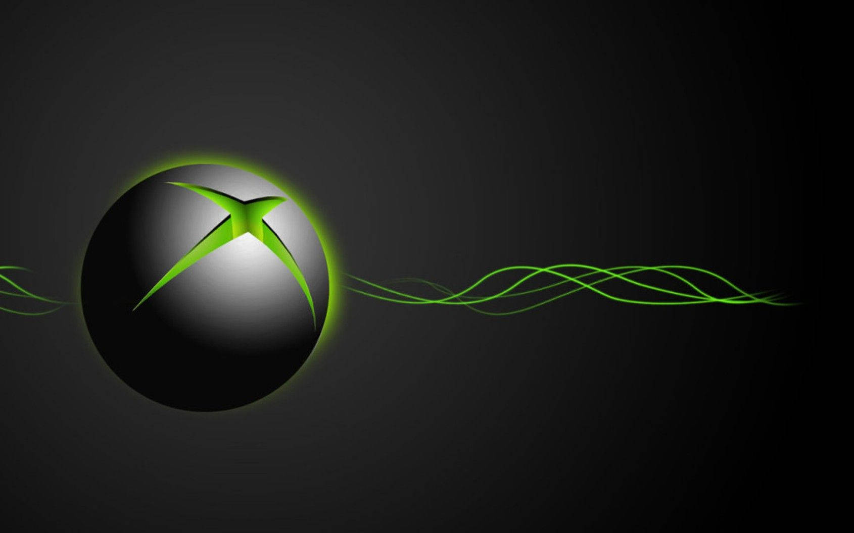 Xboxone X-logotyp Och Gröna Vågor. Wallpaper