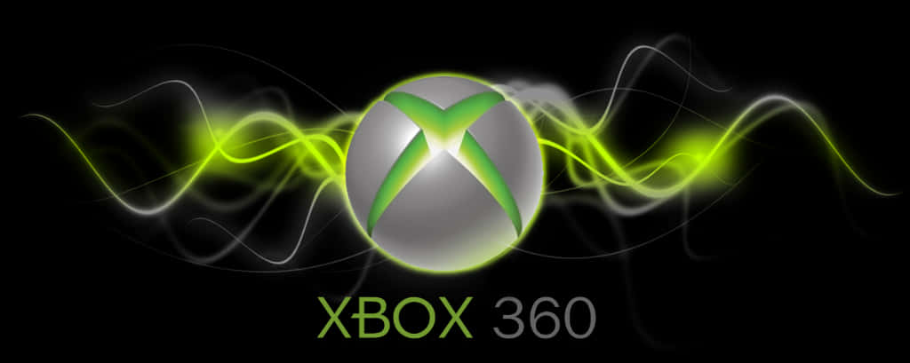 Download Xbox360 Logowith Green Waves | Wallpapers.com