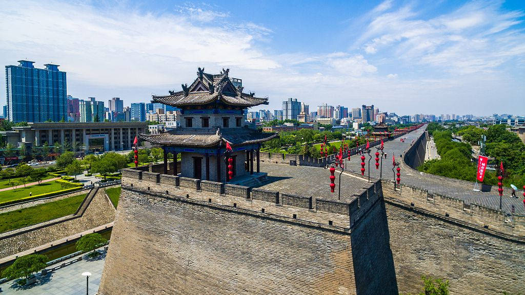 Xian Walls And Cityscape