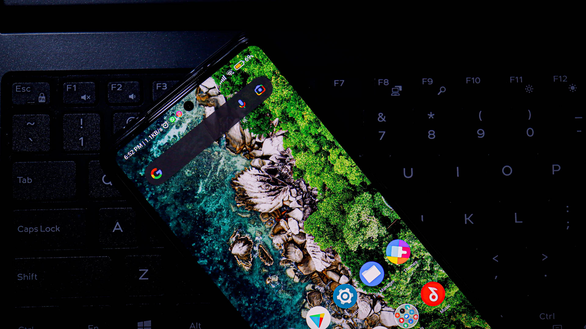 Xiaomi Smartphone In Keyboard Wallpaper