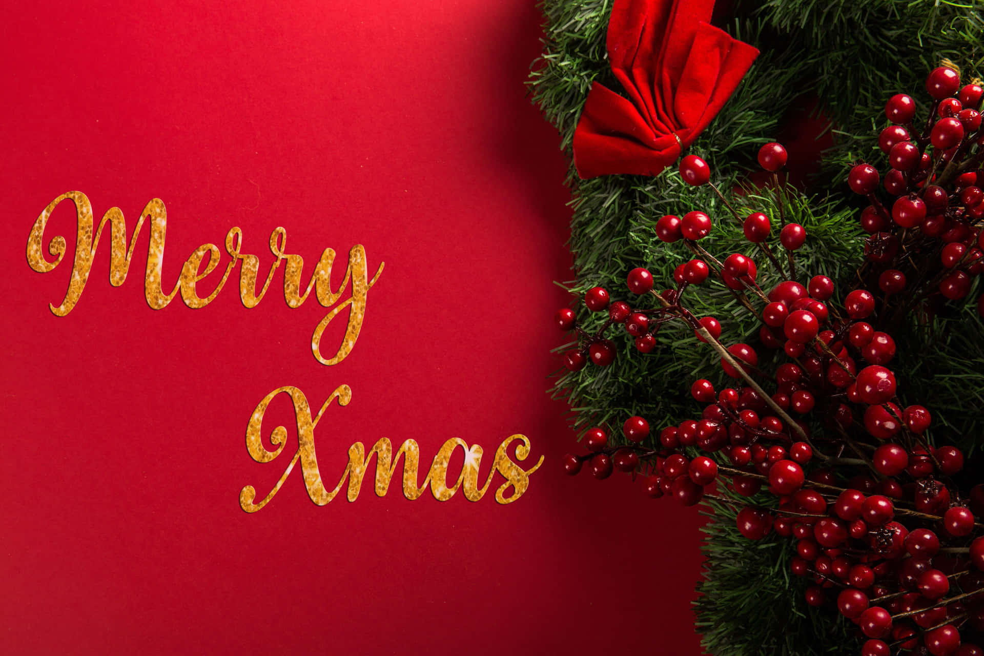 Red Festive Holiday Greeting Merry Xmas Background