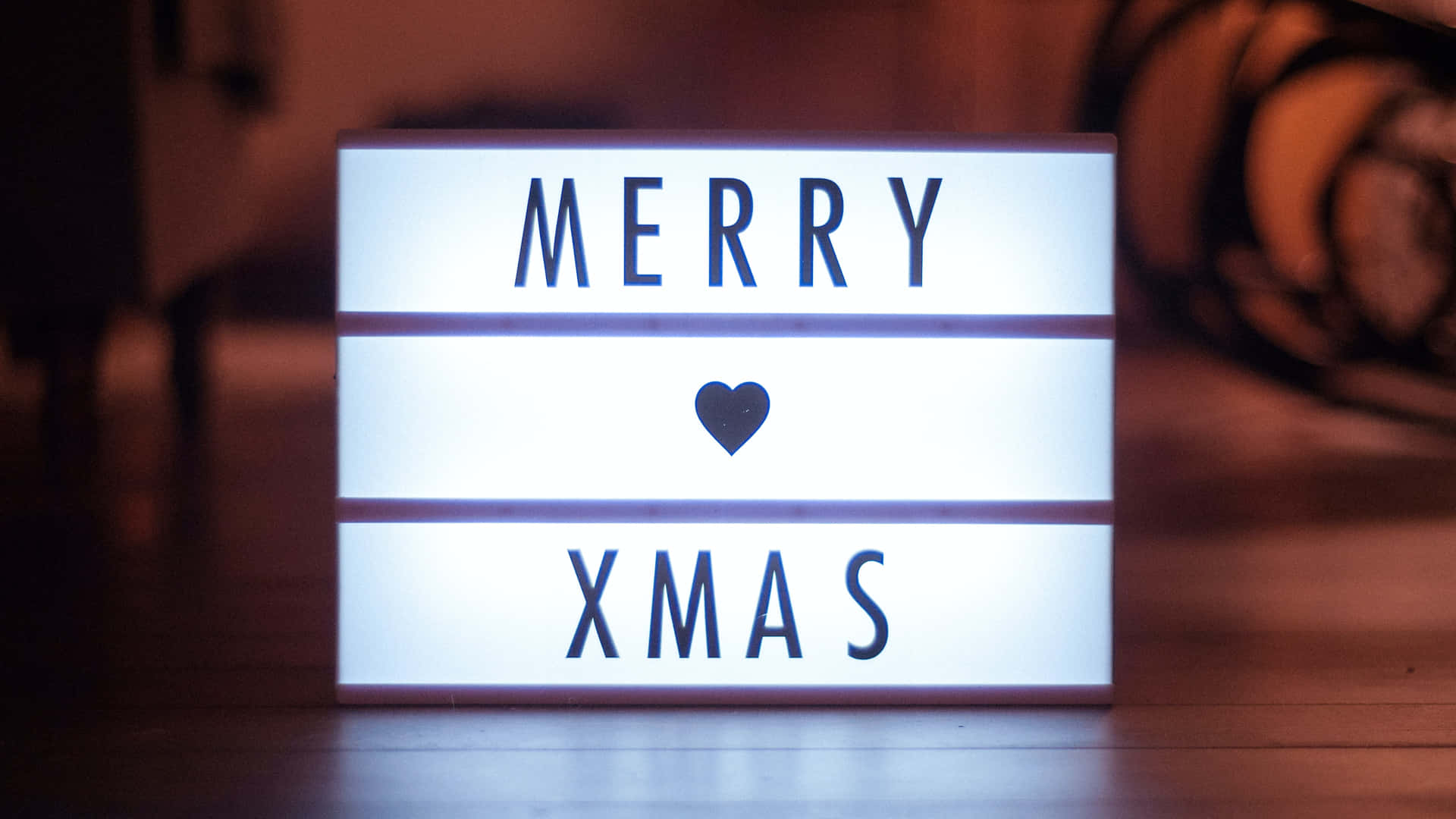 Light Box With Merry Xmas Background