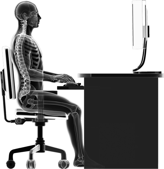 Xray Viewof Person At Computer Desk PNG