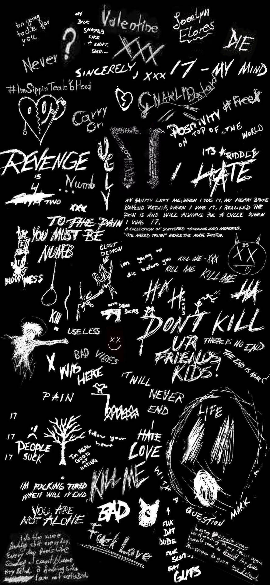 XXXTentacion’s scrawled artwork for ‘17’ (album) Wallpaper