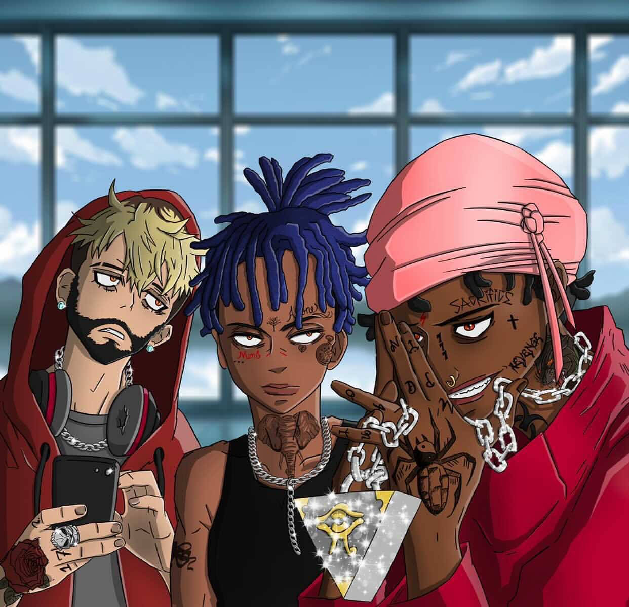 Download Xxxtentacion Anime Cartoon Rapper Gang Wallpaper 