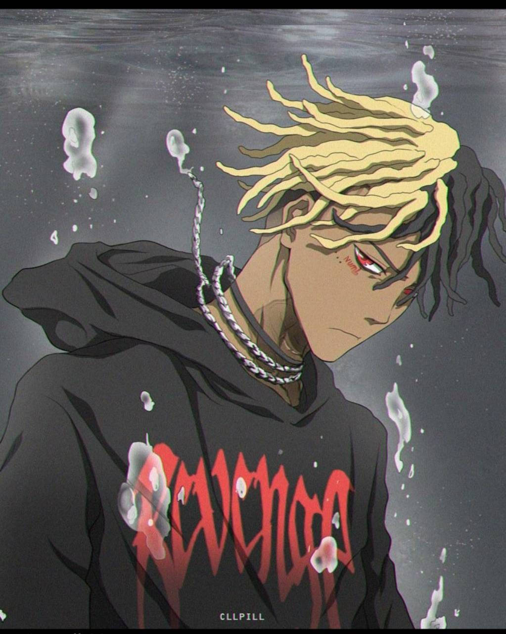 Xxxtentacion Anime In Black Jacket Wallpaper