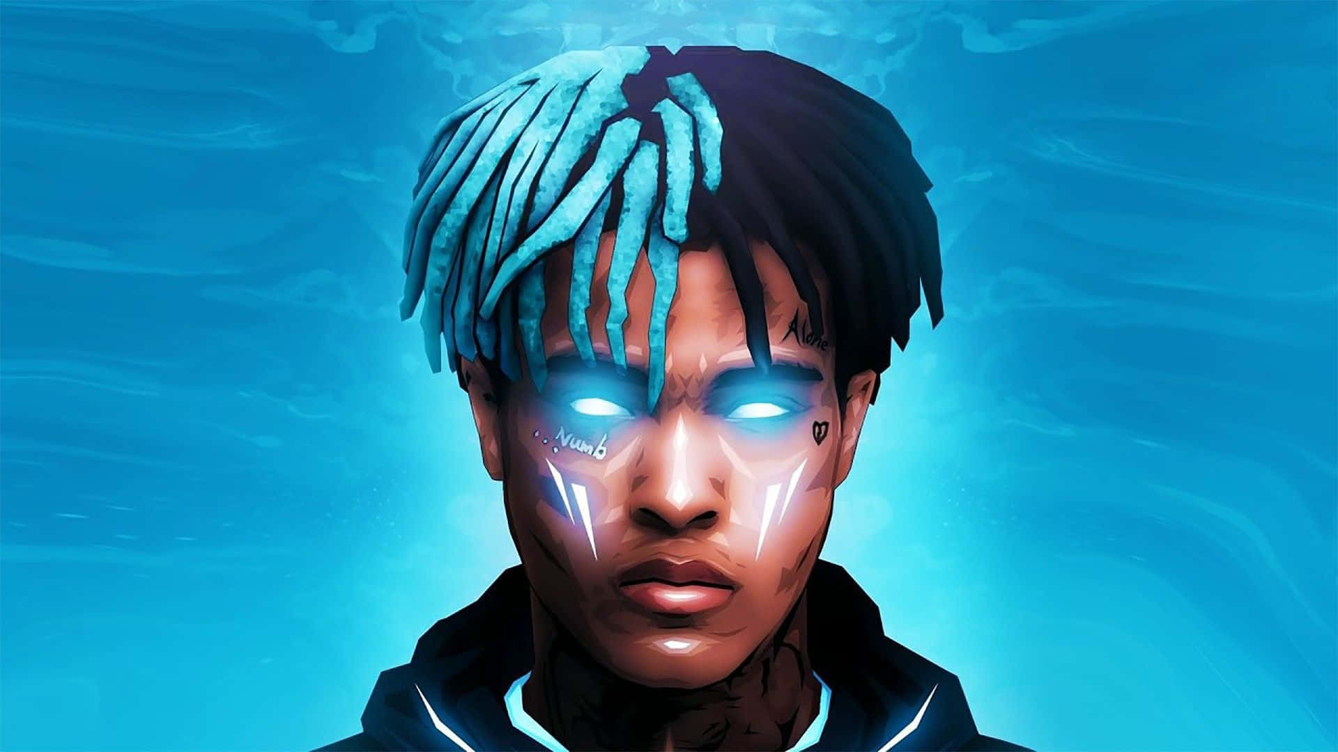 XXXTentacion with his iconic blue hair Wallpaper