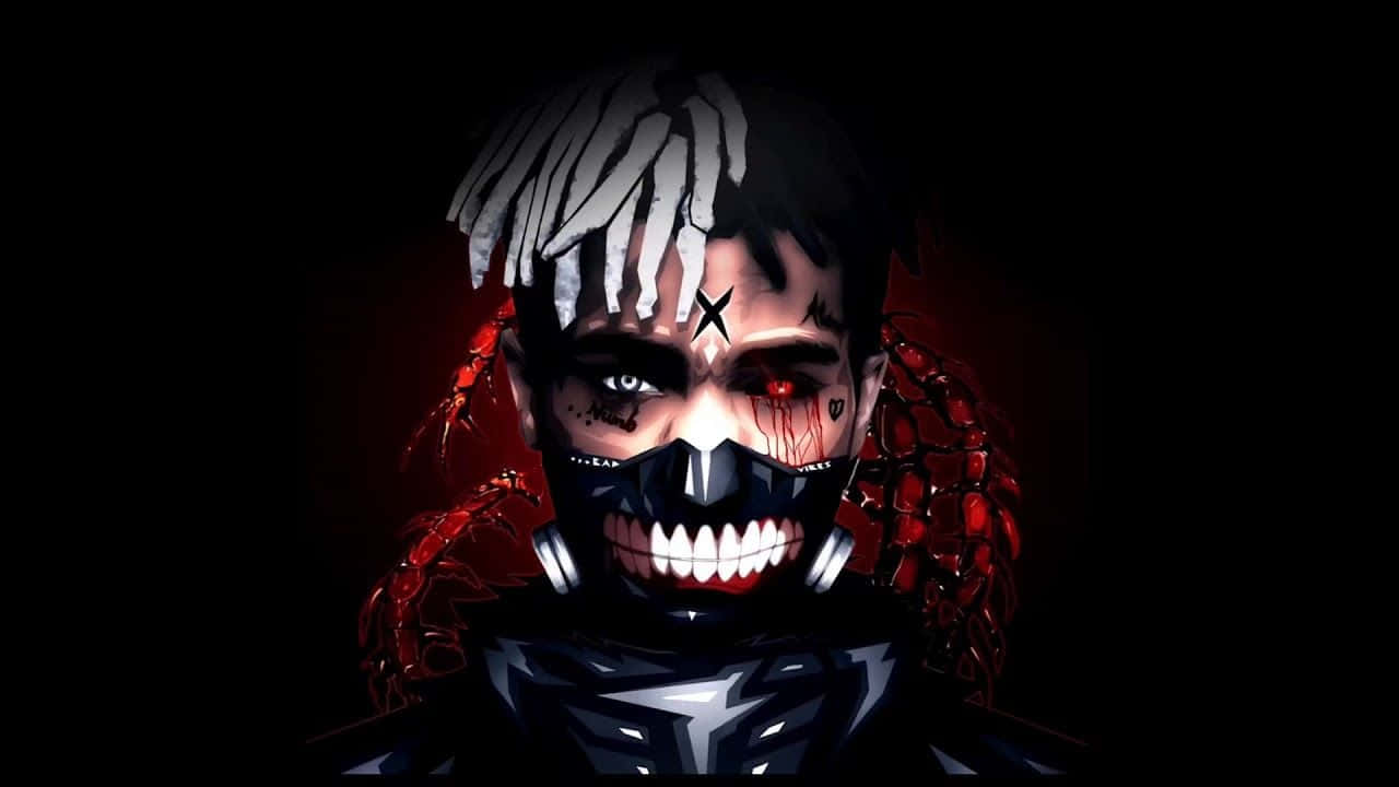 XXXTentacion rocking out to his favorite beats with his laptop Wallpaper