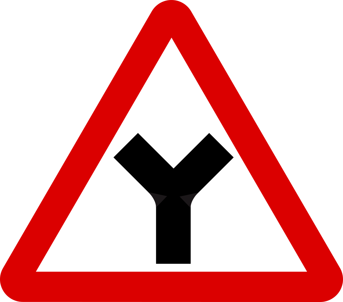 Y Junction Road Sign PNG