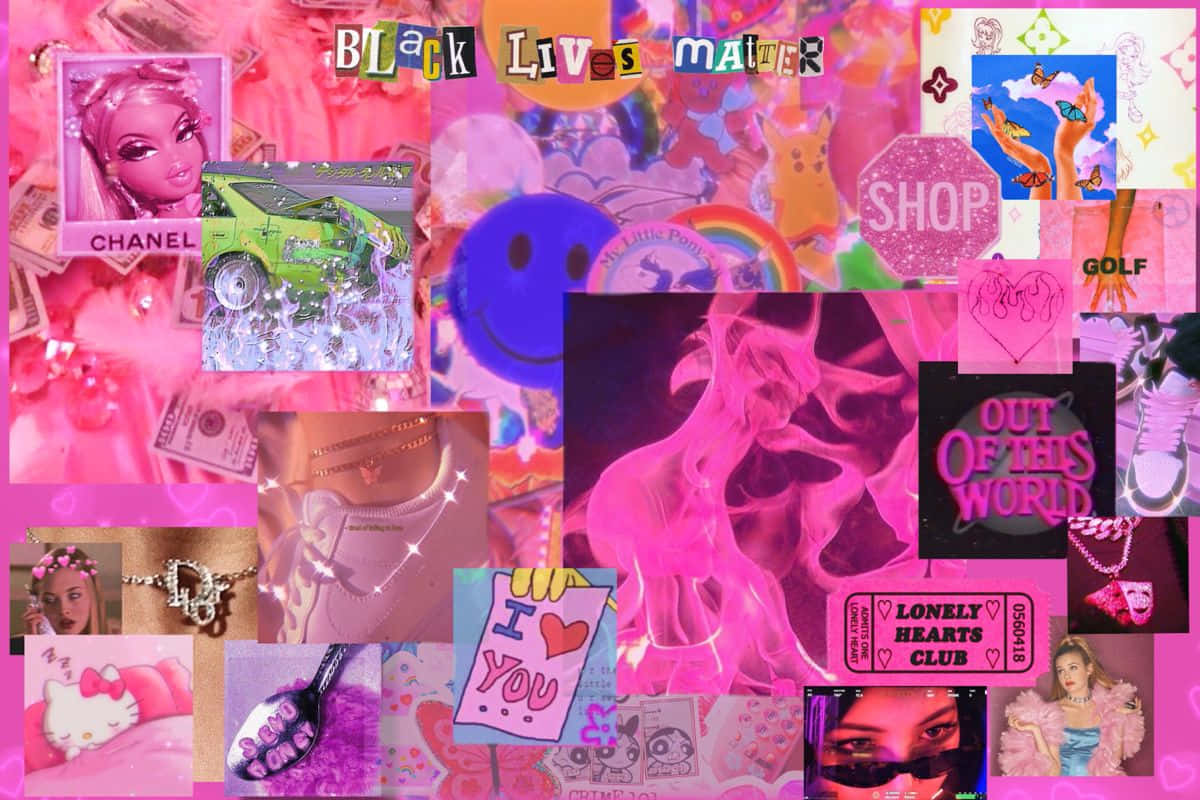 Y2 K Aesthetic Collage.jpg Wallpaper