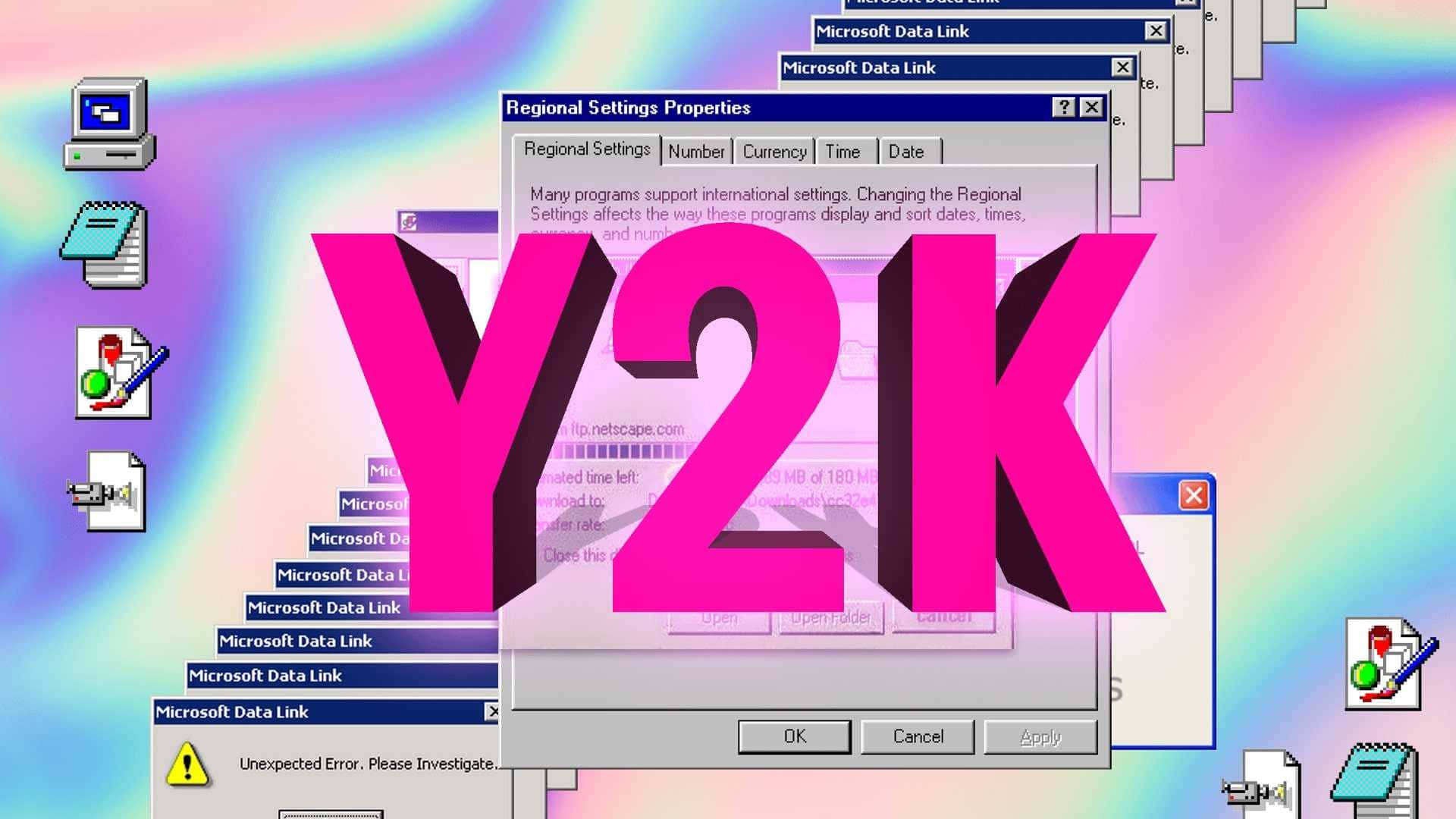 Y2 K Aesthetic Desktop Error Wallpaper