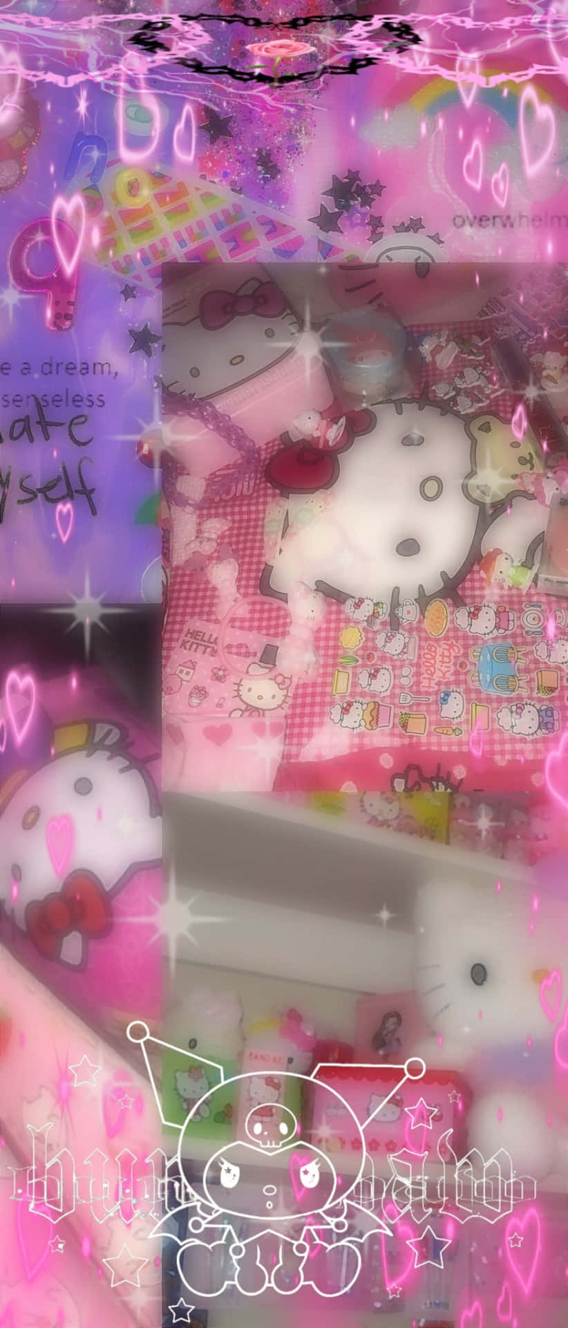 Y2 K Aesthetic Hello Kitty Collage Wallpaper