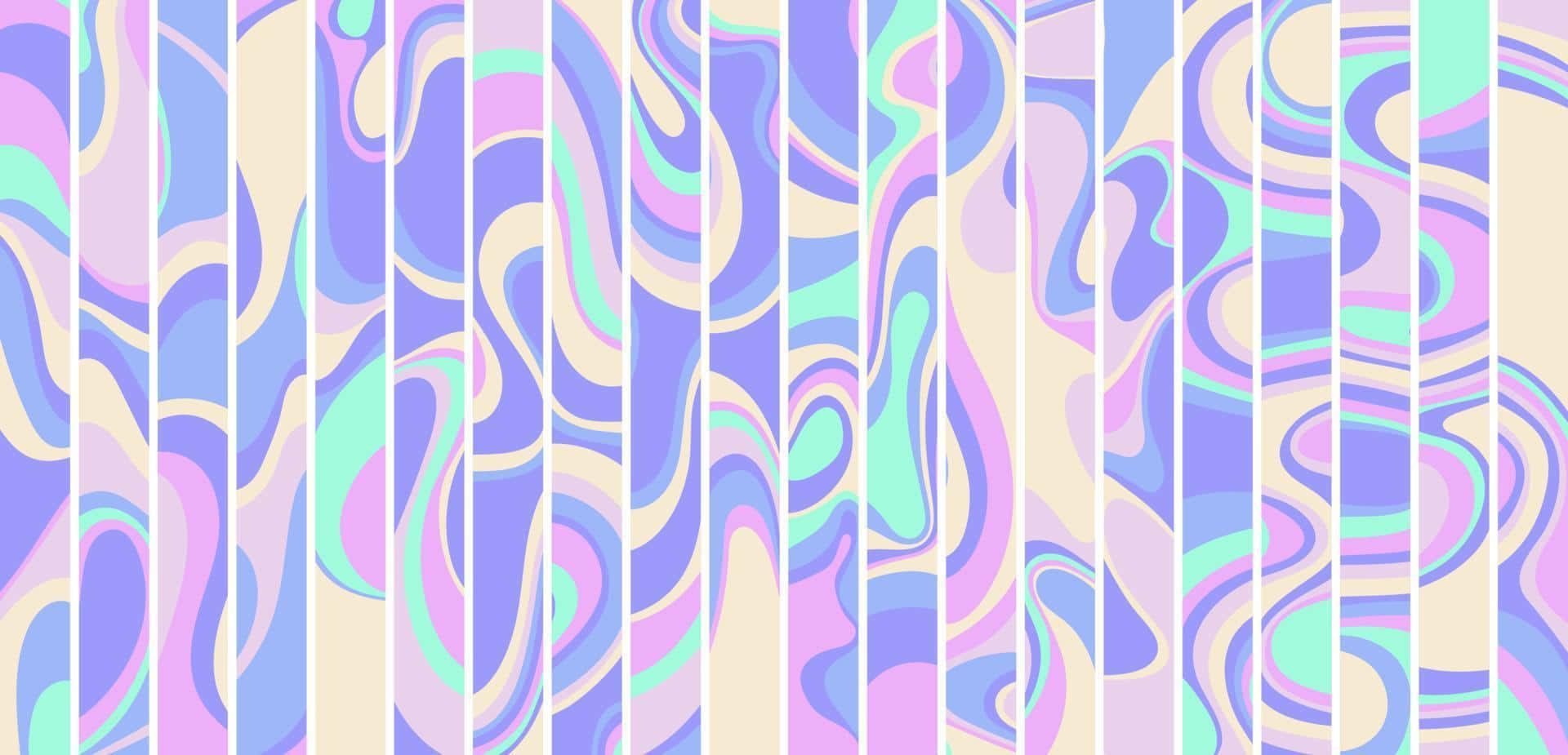 Y2 K Aesthetic Pastel Waves Wallpaper