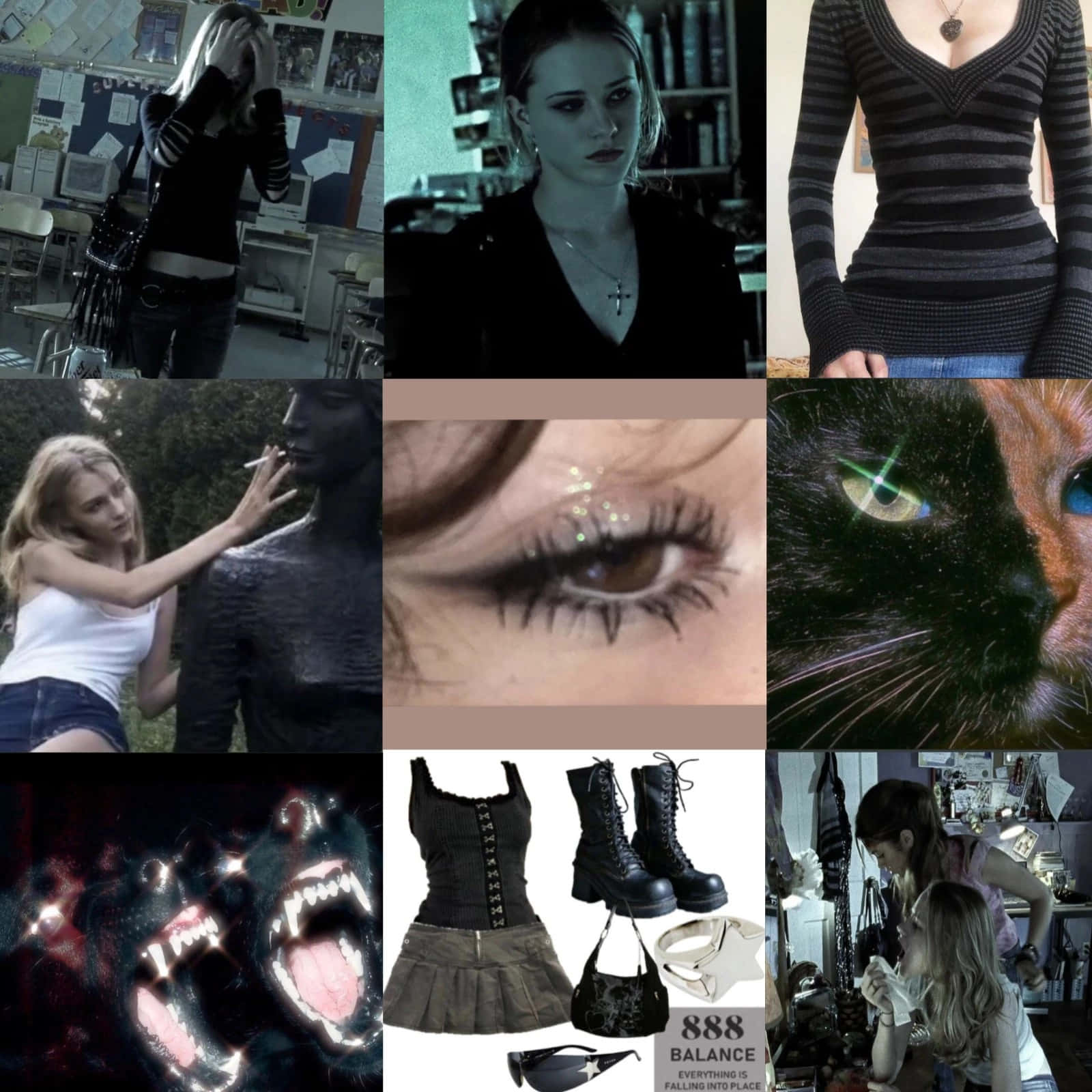 Y2 K Gothic Aesthetic Collage Wallpaper