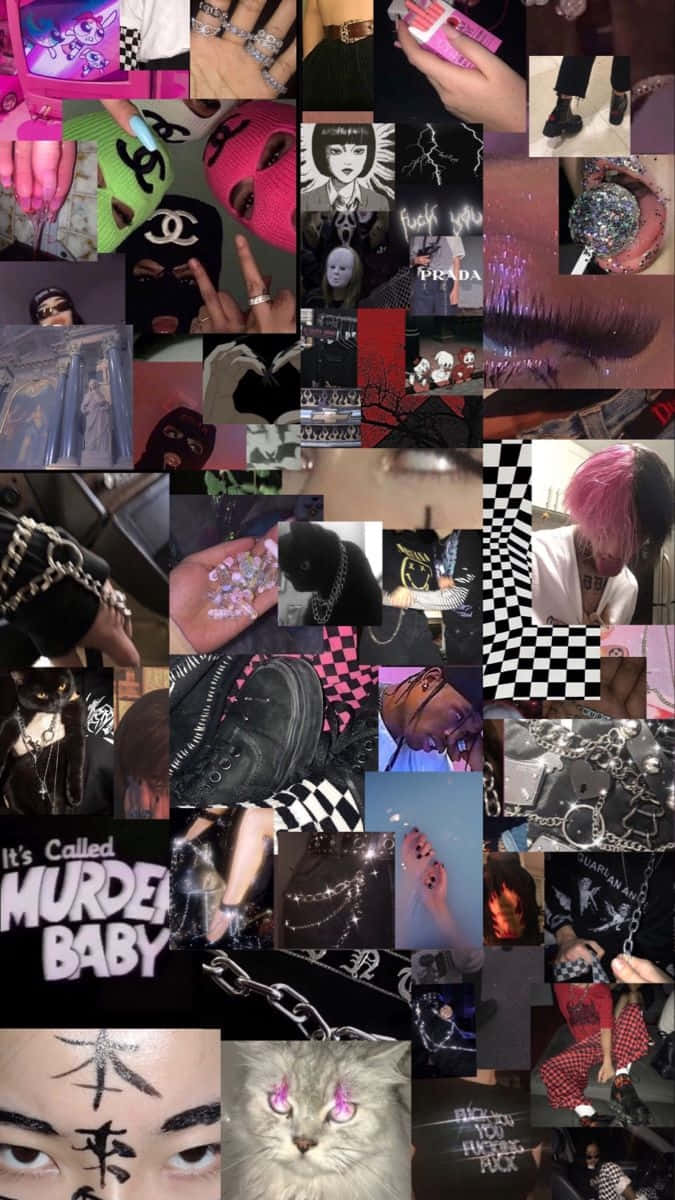 Y2 K Grunge Aesthetic Collage Wallpaper
