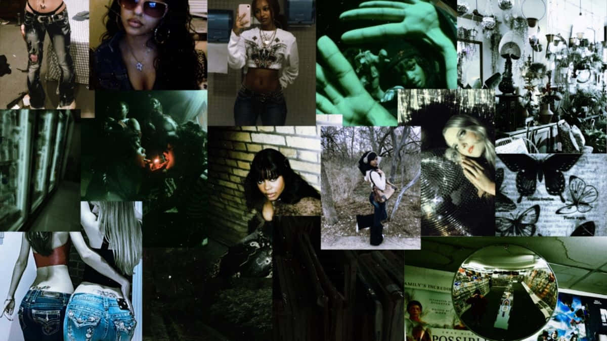 Y2 K Grunge Aesthetic Collage Wallpaper