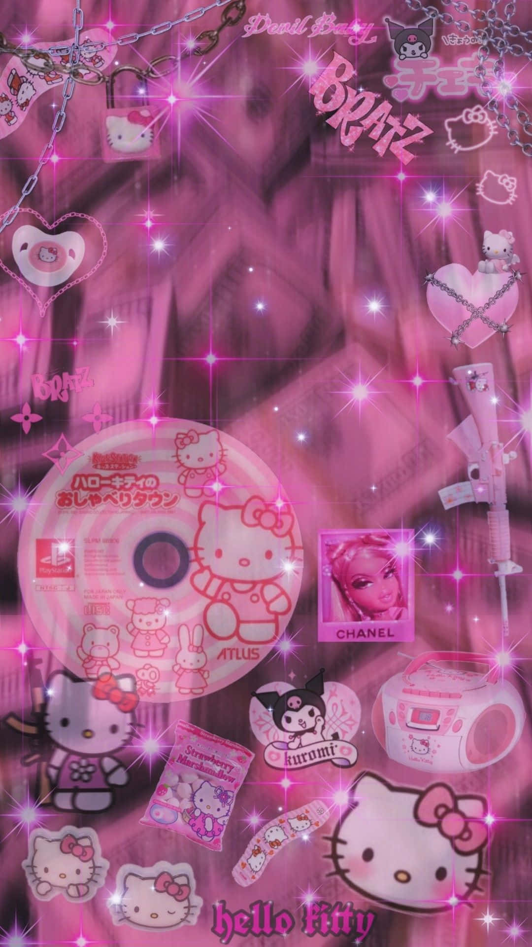 Y2 K Hello Kitty Aesthetic Collage Wallpaper