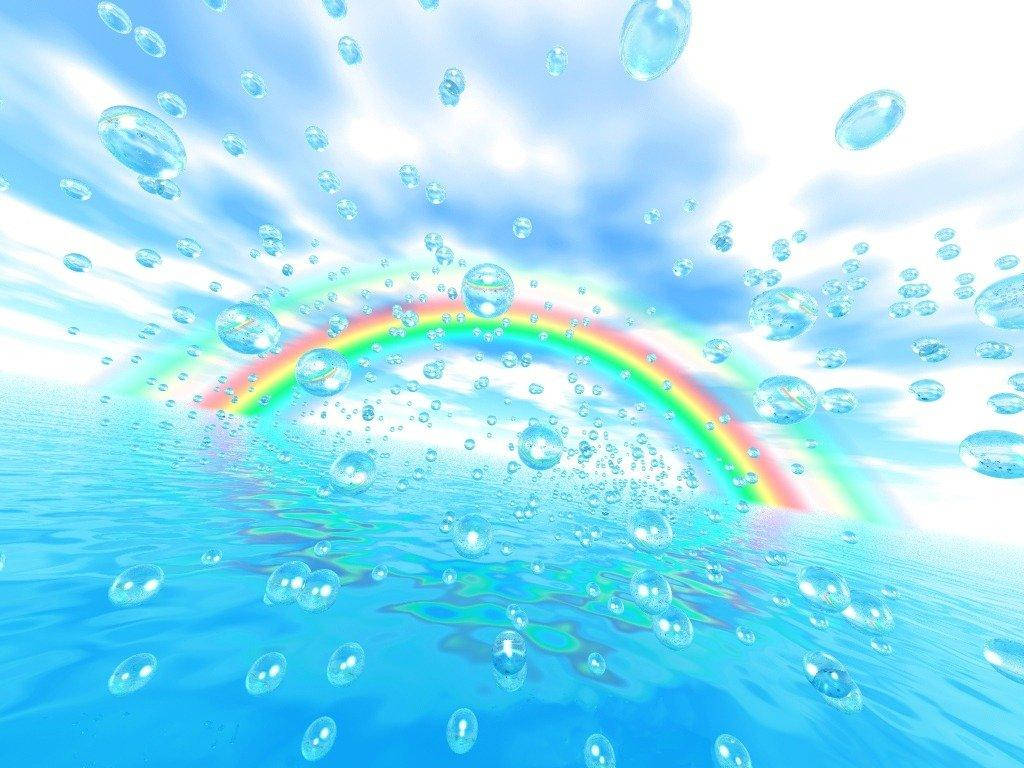 Y2k Æstetisk Ocean Rainbow Wallpaper