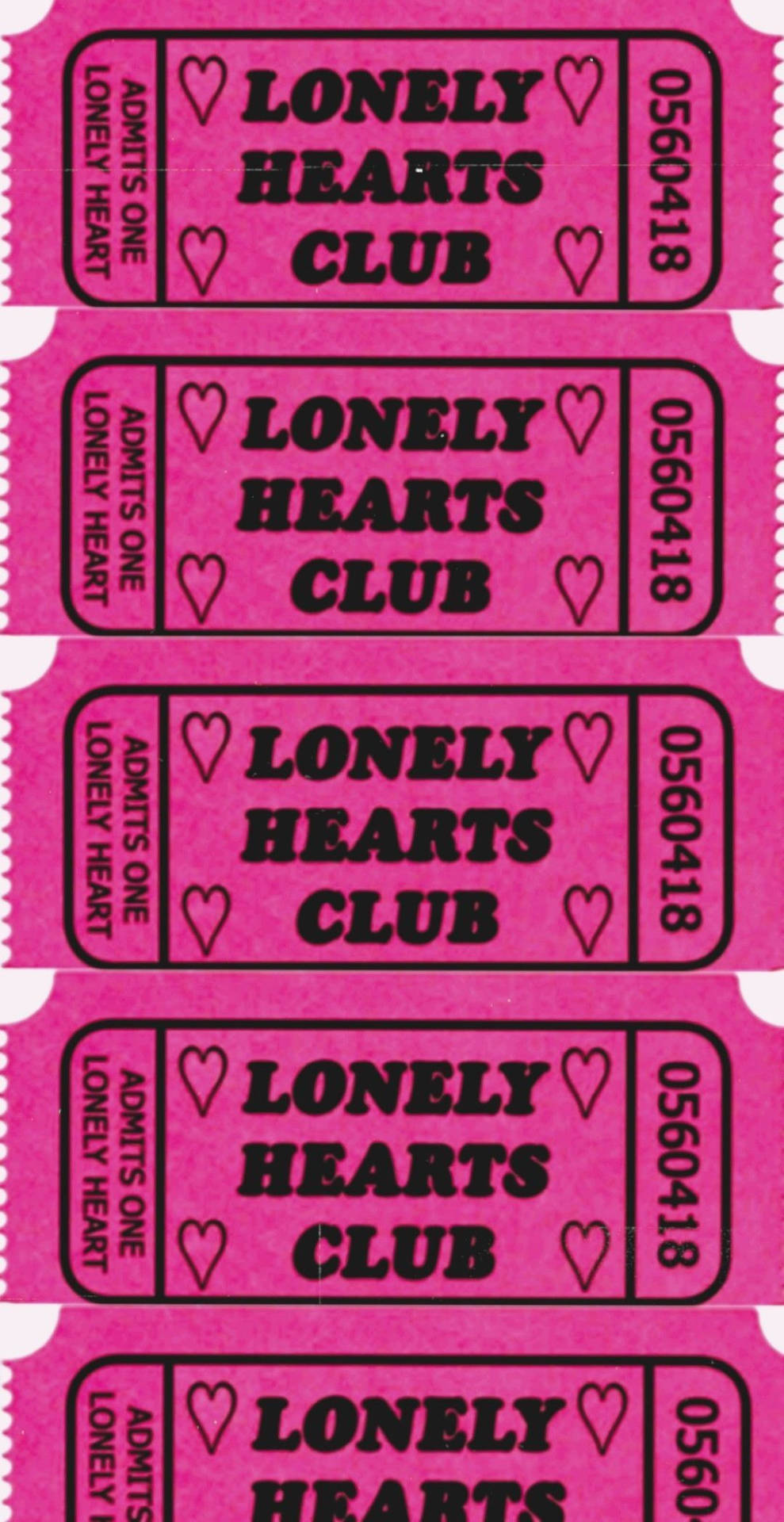 Y2k Aesthetic Lonely Hearts Club Tickets Wallpaper