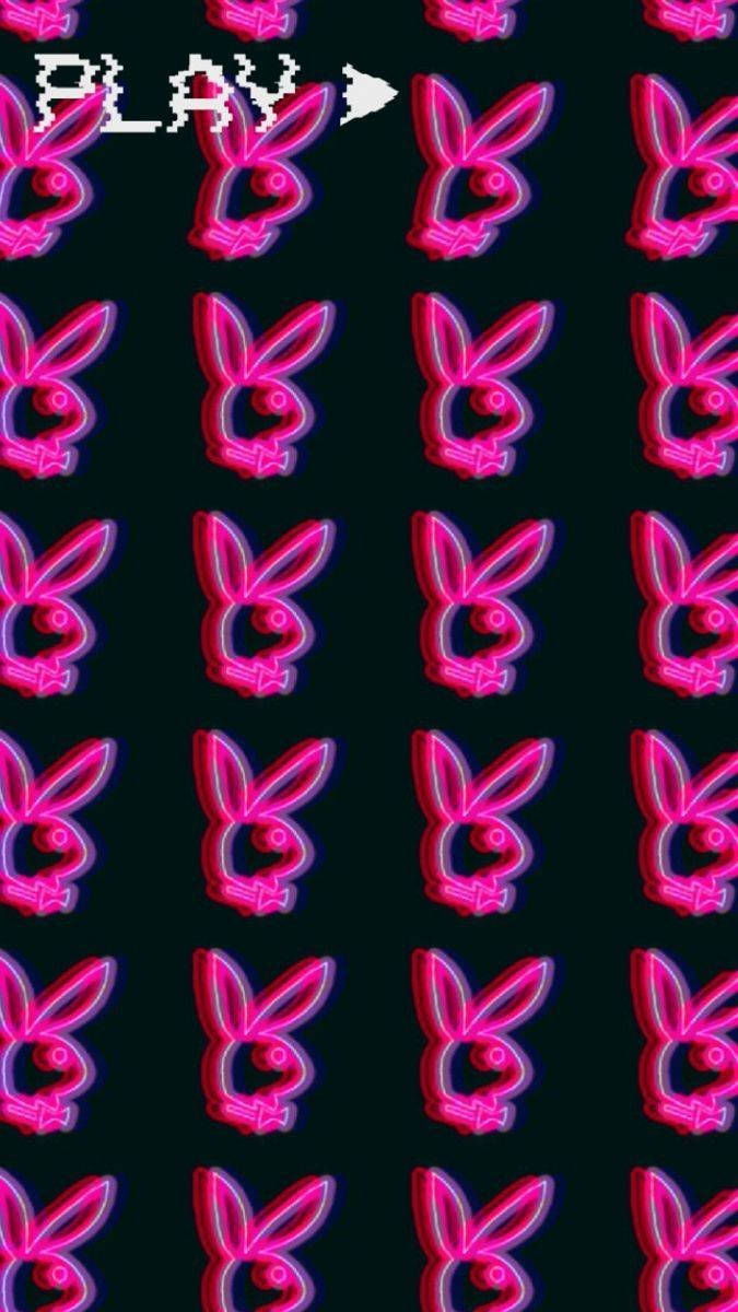 Y2kestetisk Rosa Playboy-kanin. Wallpaper