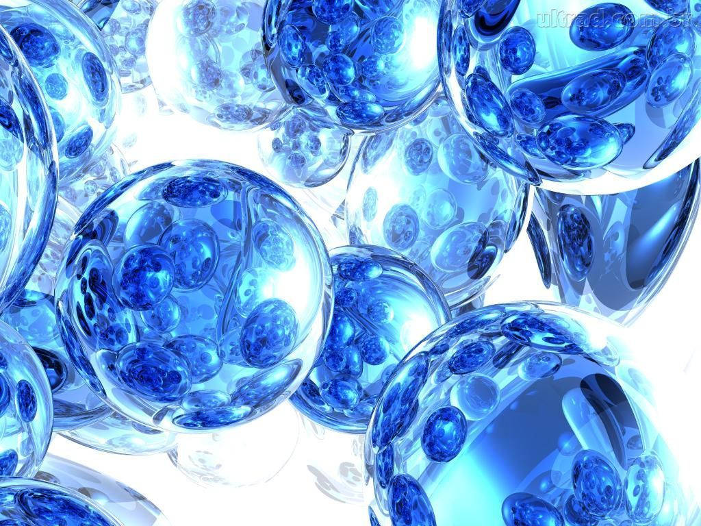 Y2k Aesthetic Transparent Blue Spheres Wallpaper