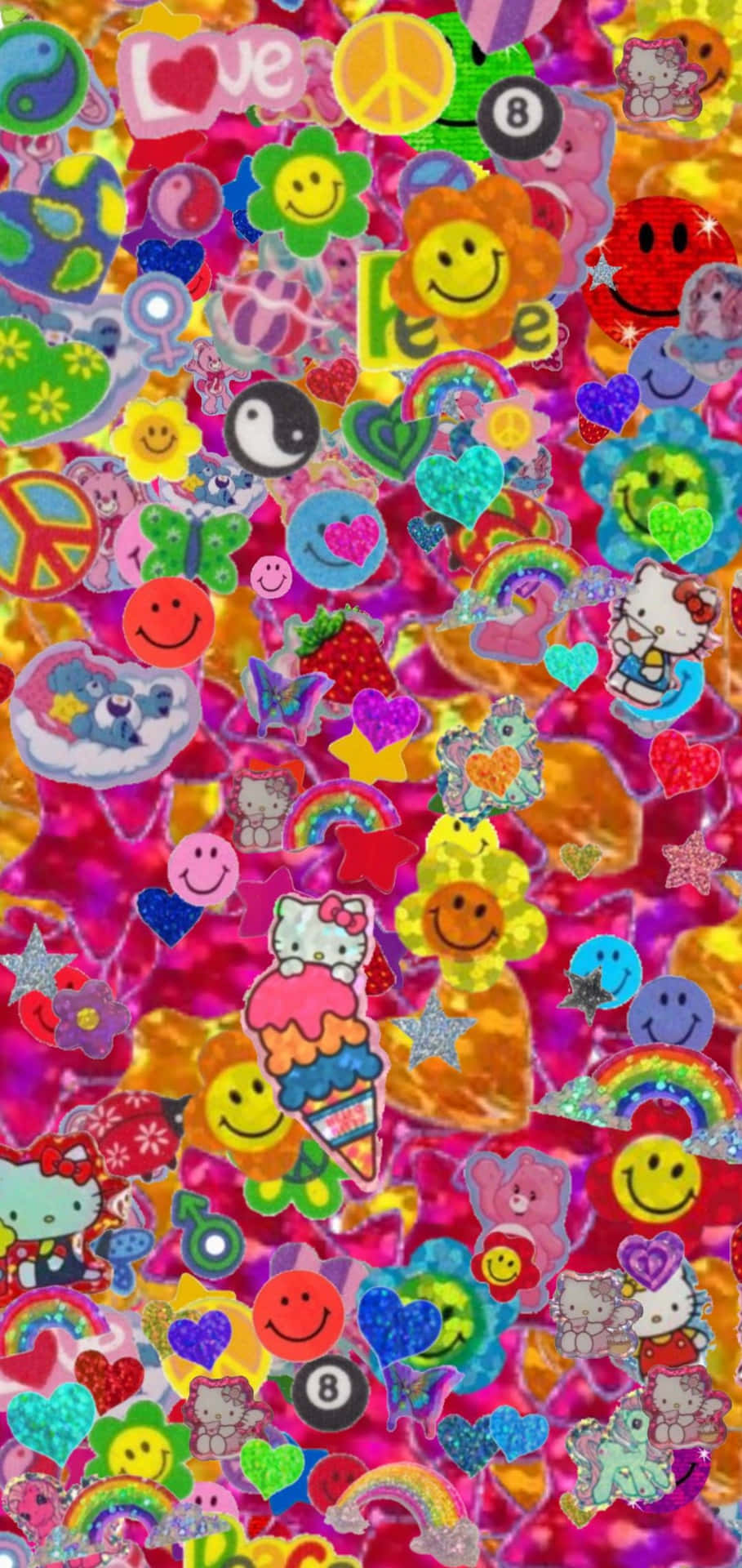 A Colorful Collage Of Stickers