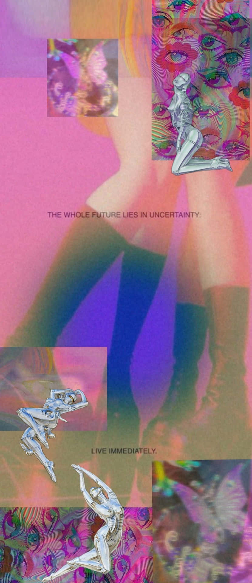 Y2k Grunge Uncertainty Collage Wallpaper