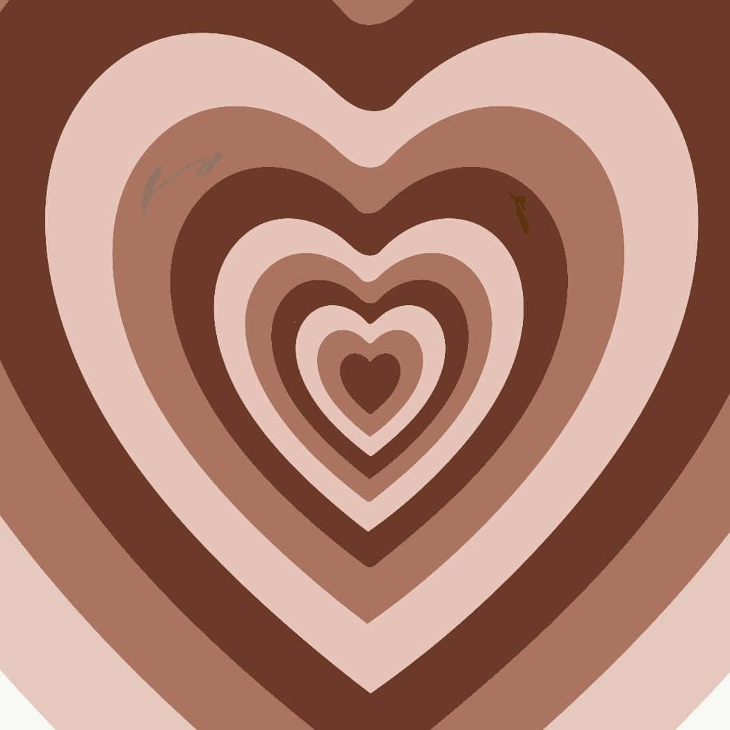A Heart Shape With Brown And White Stripes