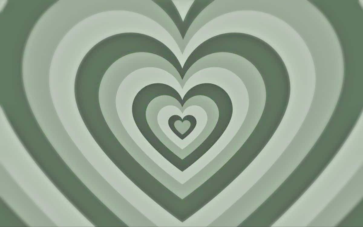 A Heart Shaped Pattern In Green And White