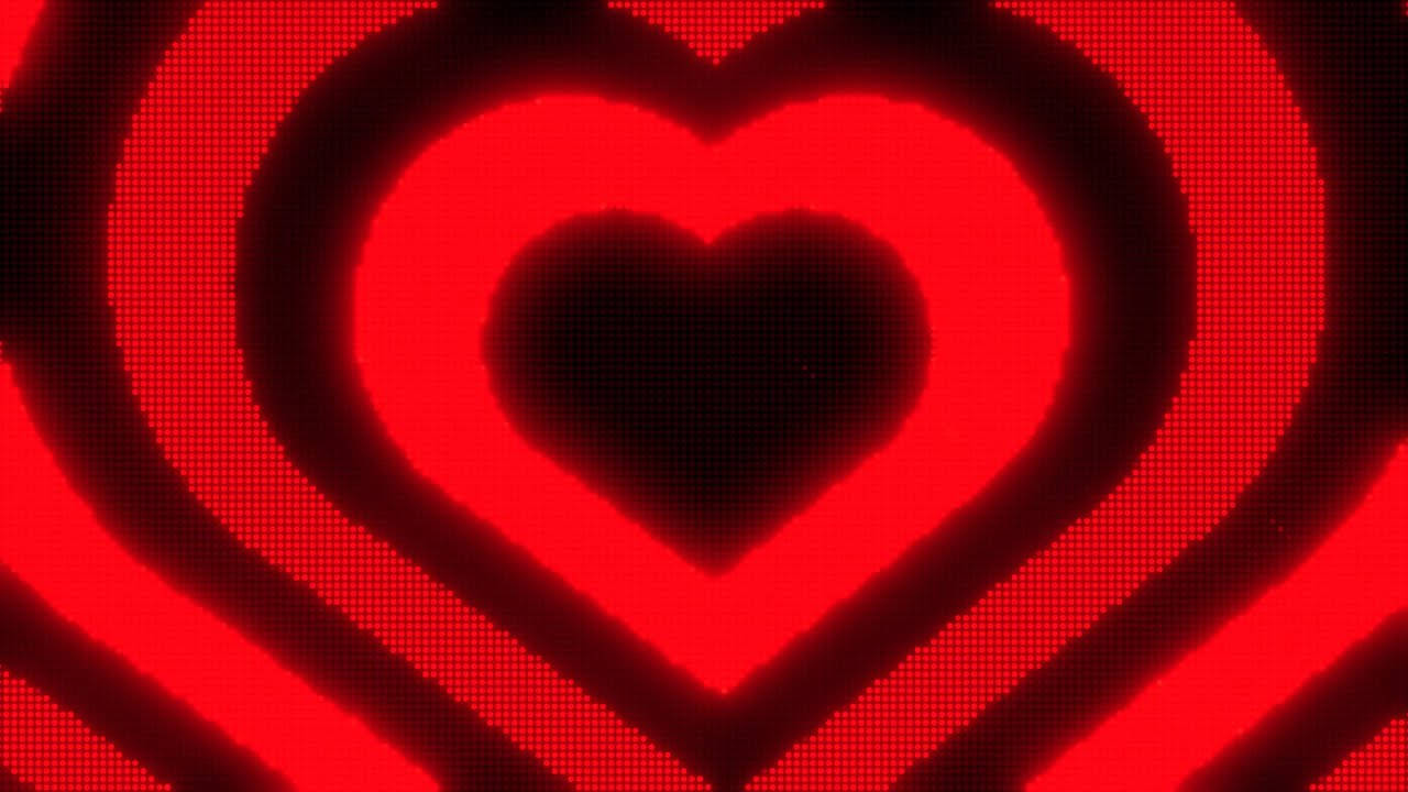 Y2k Heart Black And Red Pixels Wallpaper