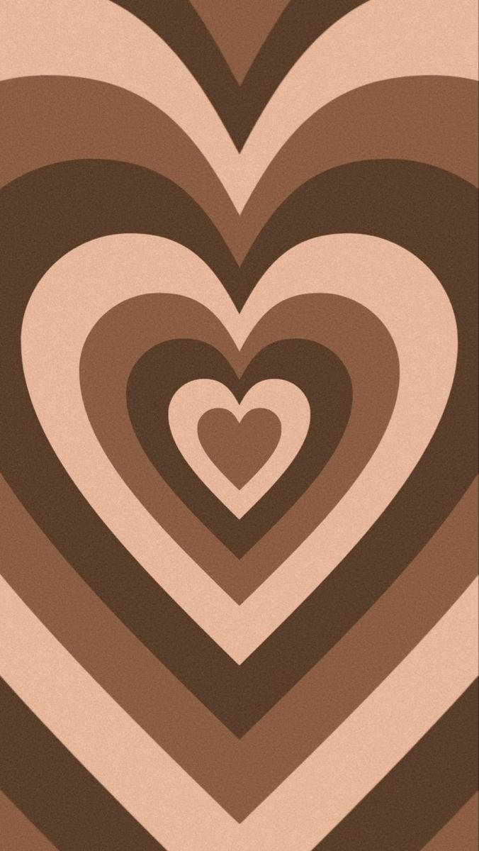 Y2k Heart Different Shades Of Brown Wallpaper