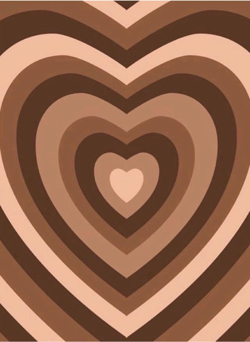 Y2k Heart In Chocolate Brown Colours Wallpaper