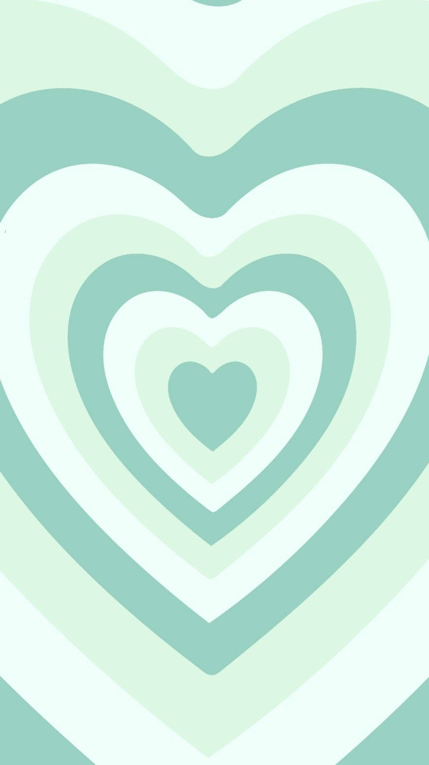 Y2k Heart In Minty Green Colour Wallpaper