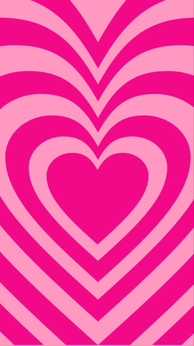 Y2k Heart In Two-tone Pink Colors Wallpaper